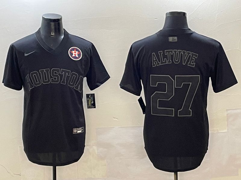 Men Houston Astros #27 Altuve Black Game Fashion 2025 Nike MLB Jersey style 9